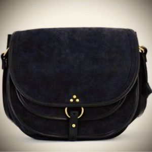 Jerome Dreyfus’s Felix saddle bag in rich black suede